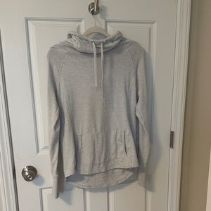 Athleta Light Gray Cowl Neck Top
